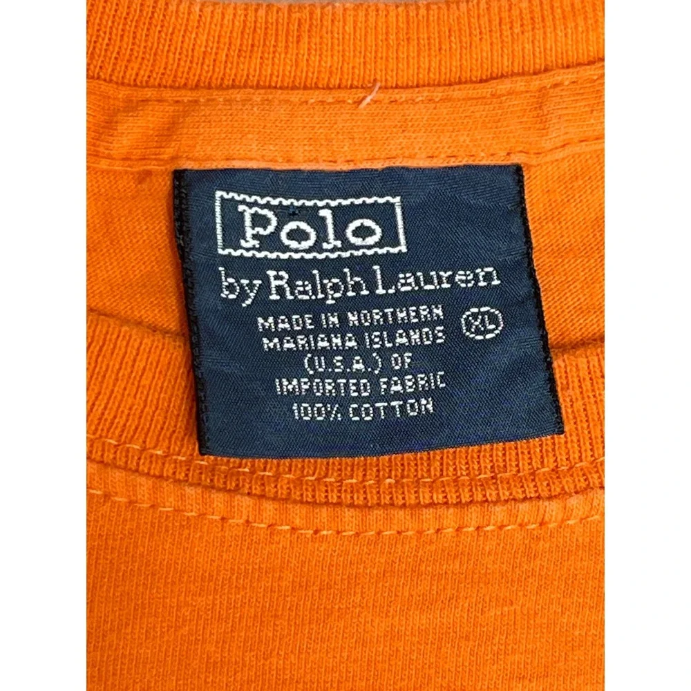 Polo Ralph Lauren Mens XL Orange Short Sleeve Crewneck Pony Logo T-Shirt
